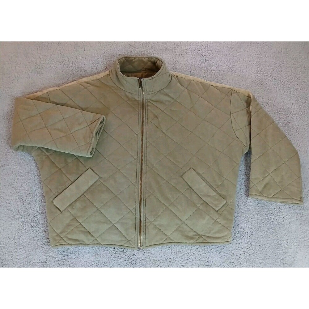 Bagatelle Jacket Womens Large Size Olive Green Quilted Full Zip